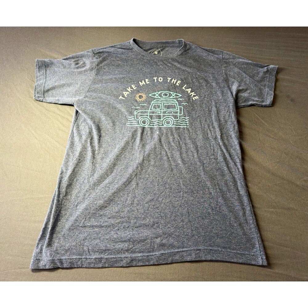 Erie Apparel Unisex M Medium Gray Take Me To The Lake Graphic Crew Neck Tee